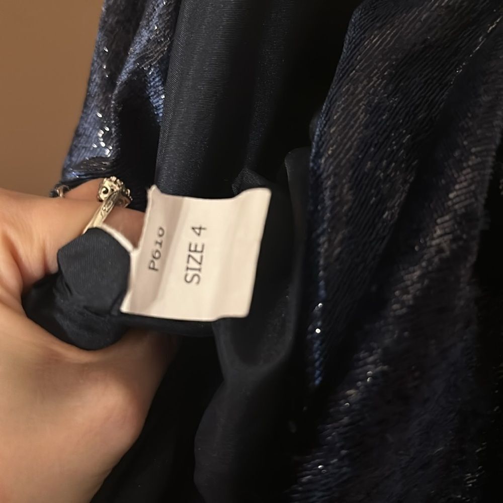 Amsale Metallic Velvet Draped Gown Size 4 NWT - Picture 12 of 13